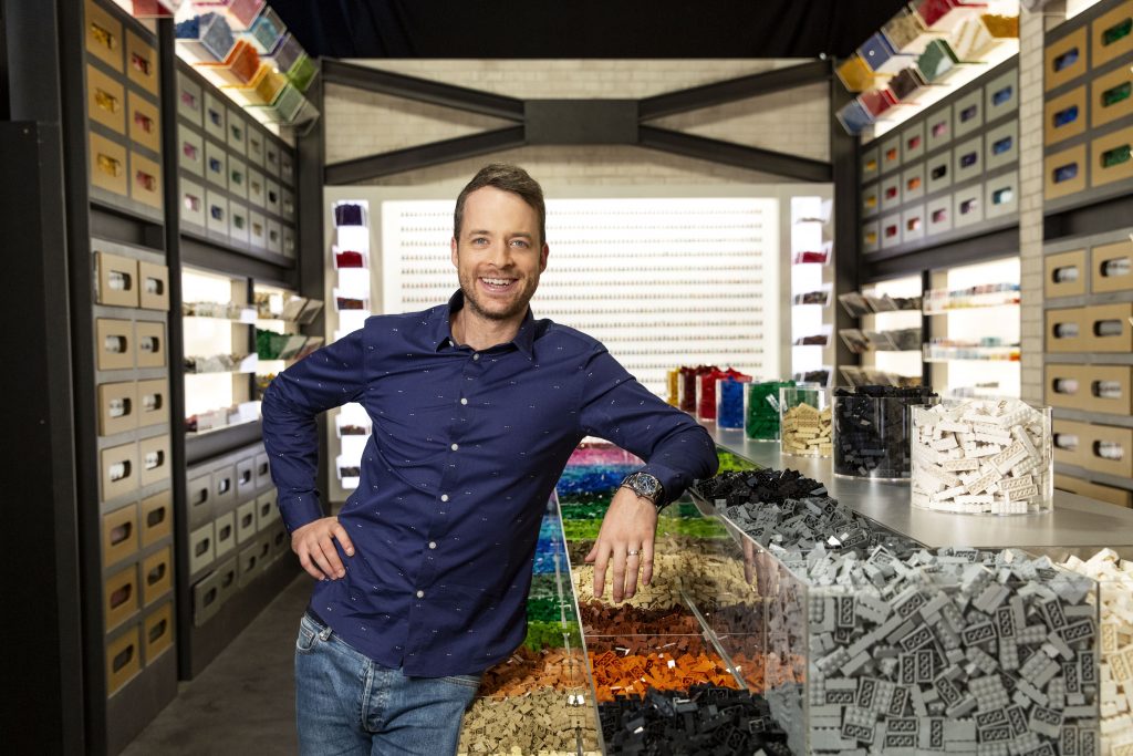 Hamish Blake on the set of Channel Nine's Lego Masters