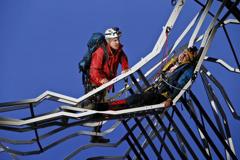 Joe Klocek and Karl Richmond in a dramatic scene from Touching The Void Celebrity Whisperer Matt Myers