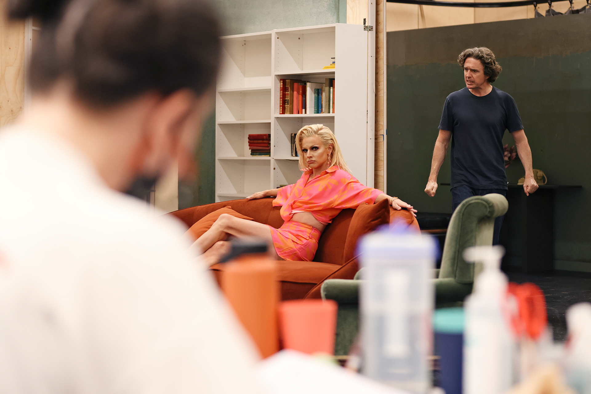 Courtney Act and Matt Day during rehearsals for Noel Coward's Blithe Spirit. Matt Myers The Celebrity Whisperer