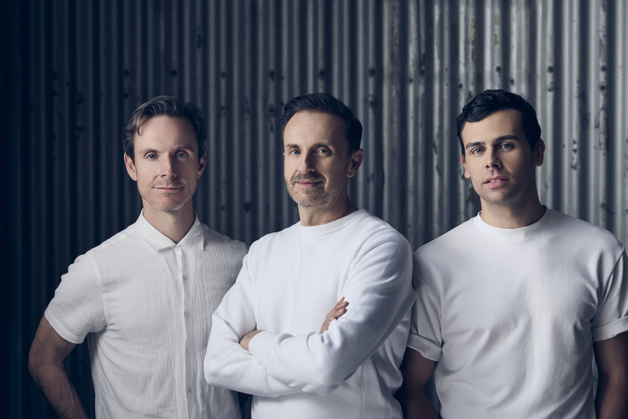 Director Dean Bryant with Mitchell Butel and Ainsley Melham. Photo by Matt Loxton