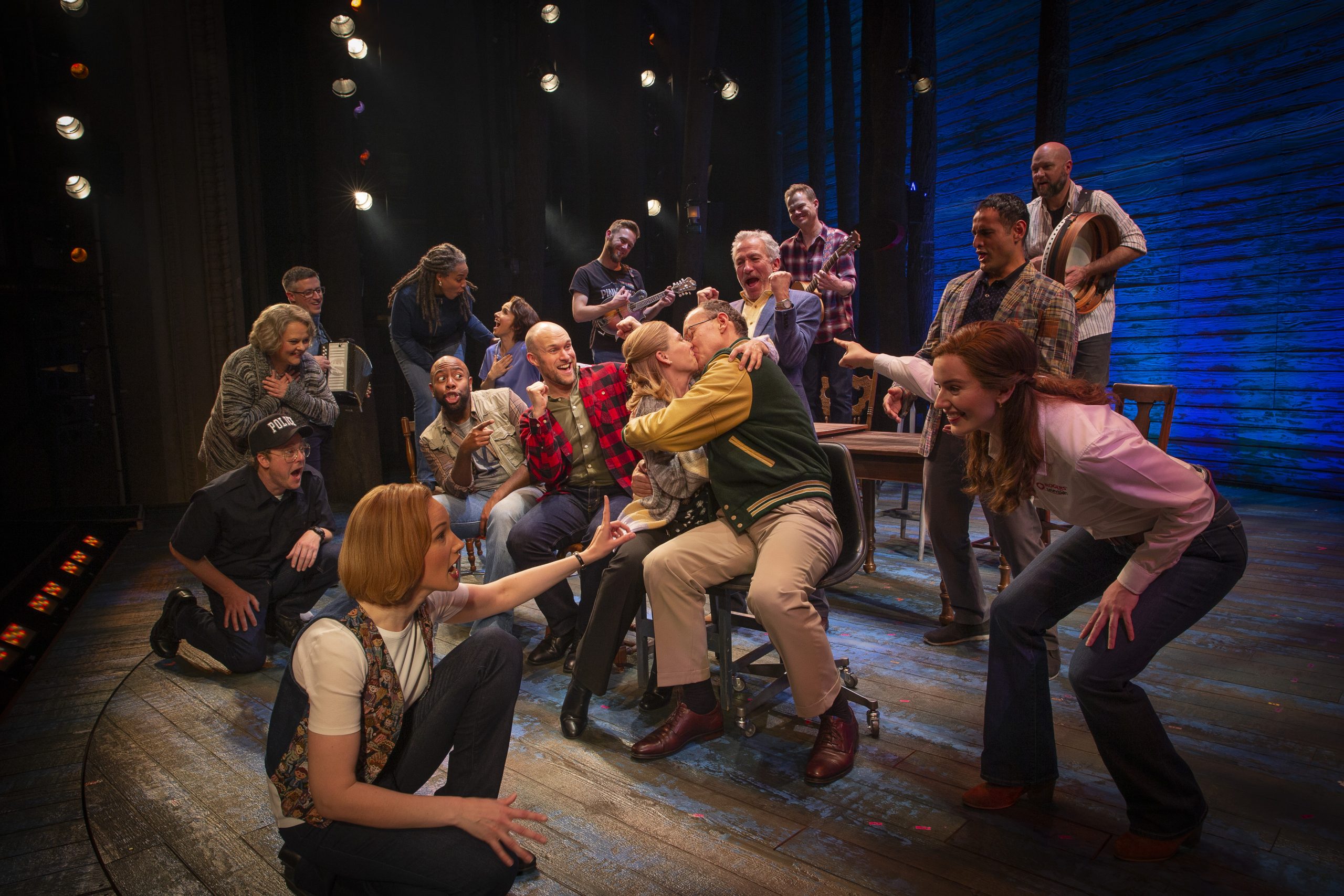 Doug Hansell and the cast of Come From Away