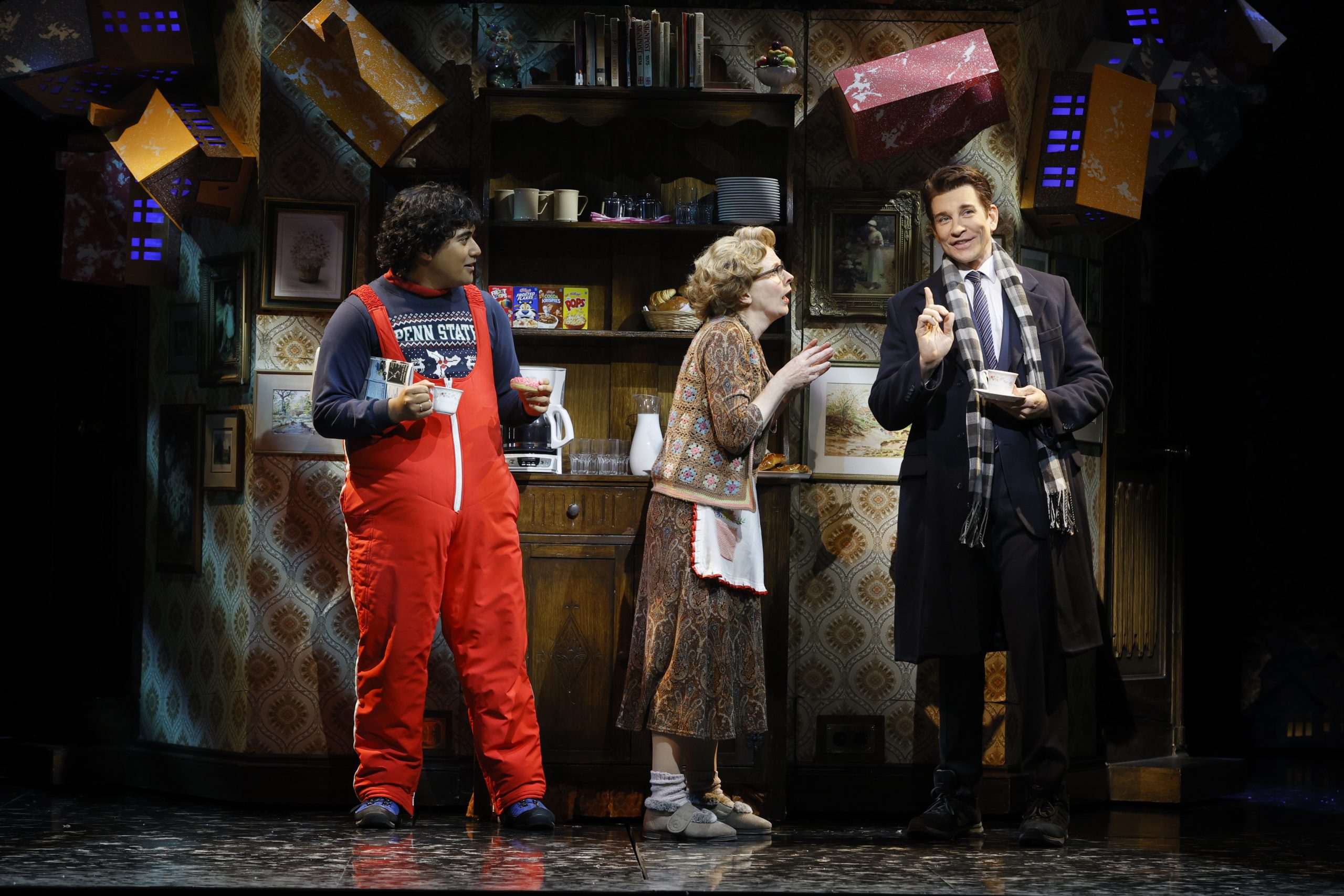 Andy Karl with some of the Groundhog Day: The Musical cast members