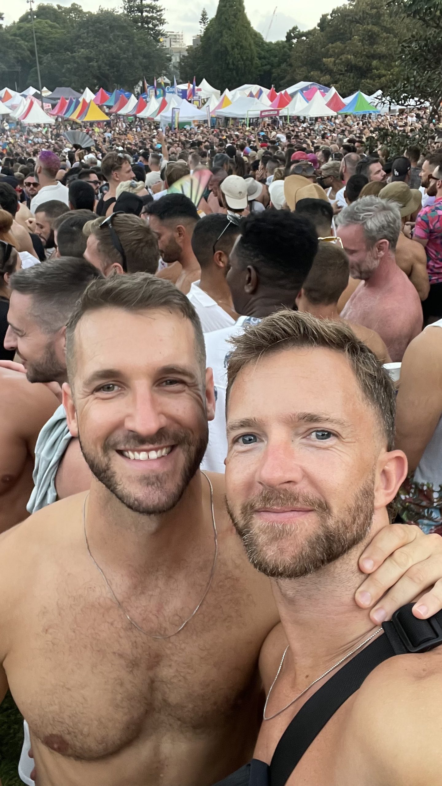 Tim Draxl and partner Adrian (Adi) at Mardi Gras Fair Day