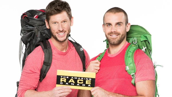 Rob and mate Ryan Steele on The Amazing Race: Canada