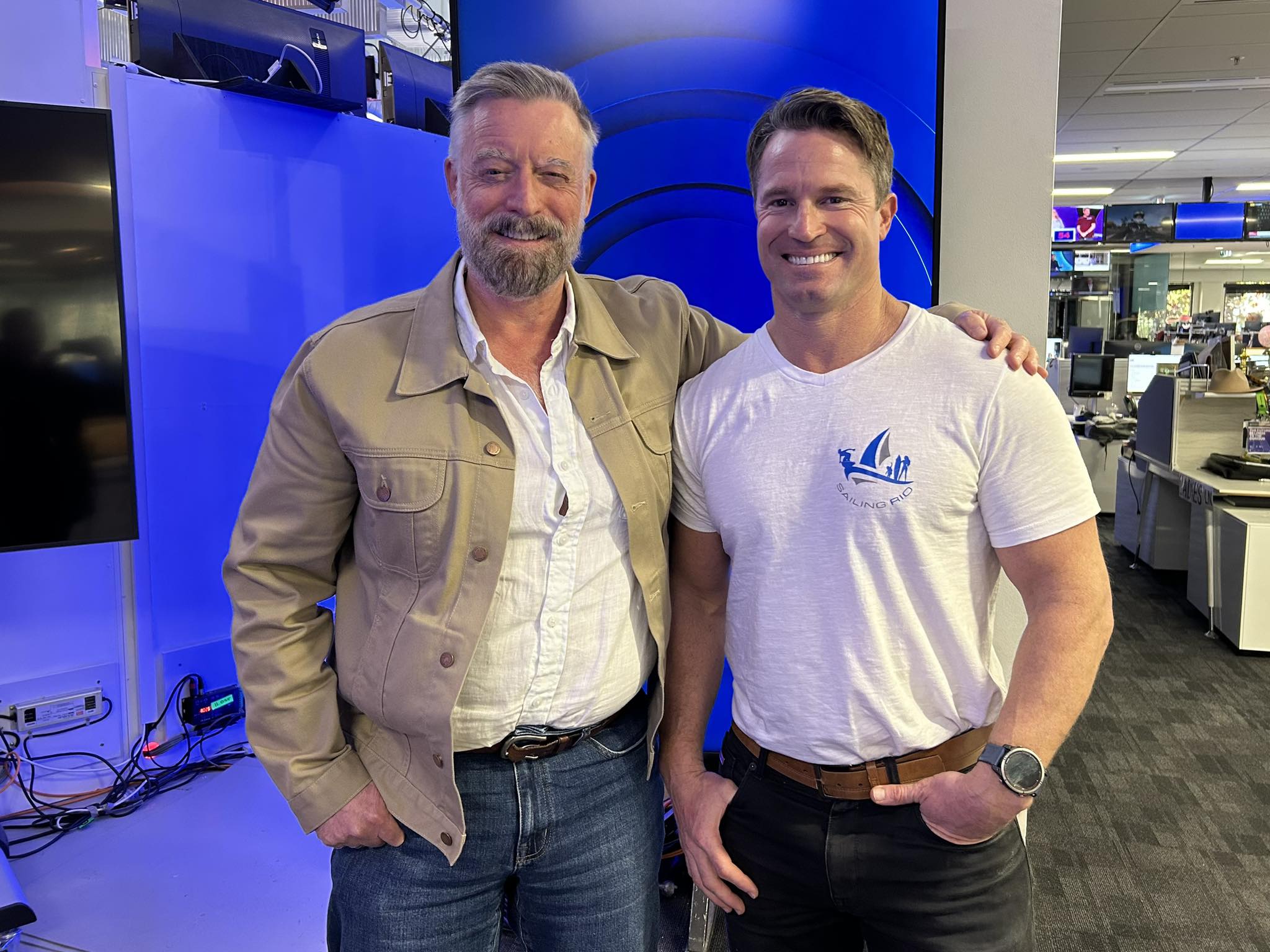 Matt Myers with Denham Hitchcock at the TEN Sydney studios