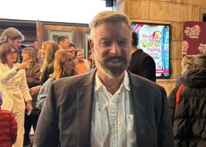 At the Melbourne premiere of Here You Come Again, Comedy Theatre, Melbourne