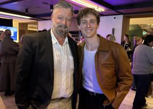 With Axel Duffy (Marty McFly) at the Back To The Future: The Musical launch, Sydney 