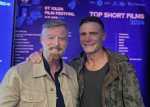 With Jeremy Lindsay Taylor at the premiere of Dusty, at the St Kilda Film Festival