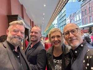 With Glenn Marsden, Andrew Creagh and Carolyn Ridsdale at the Sydney premiere of Jesus Christ Superstar