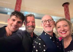 With lead actor Michael Paynter, Andrew Creagh and Carolyn Ridsdale at the Sydney premiere of Jesus Christ Superstar