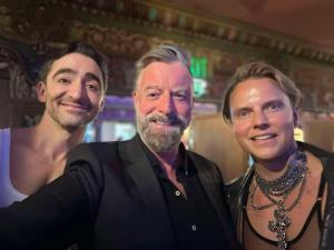 With Matthew Backer and Shane Jenek at the Sydney premiere of Jesus Christ Superstar