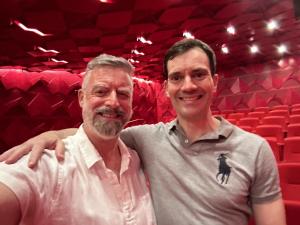 Matt and Rob Wainwright at the performance of As Told By The Boys Who Fed Me Apples at the Melbourne Shrine of Remembrance  
